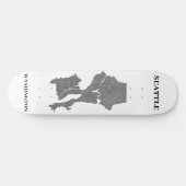 Seattle, Washington Map Art Persoonlijk Skateboard (Horizontaal)