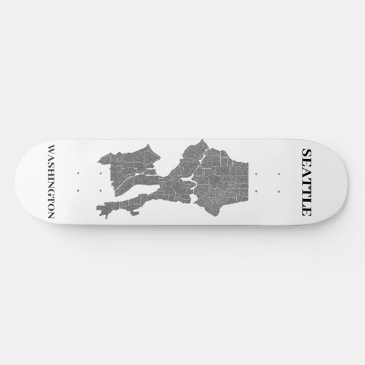 Seattle, Washington Map Art Persoonlijk Skateboard (Horizontaal)