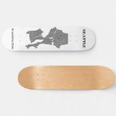 Seattle, Washington Map Art Persoonlijk Skateboard (Horizontaal)