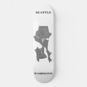Seattle, Washington Map Art Persoonlijk Skateboard (Voorkant)
