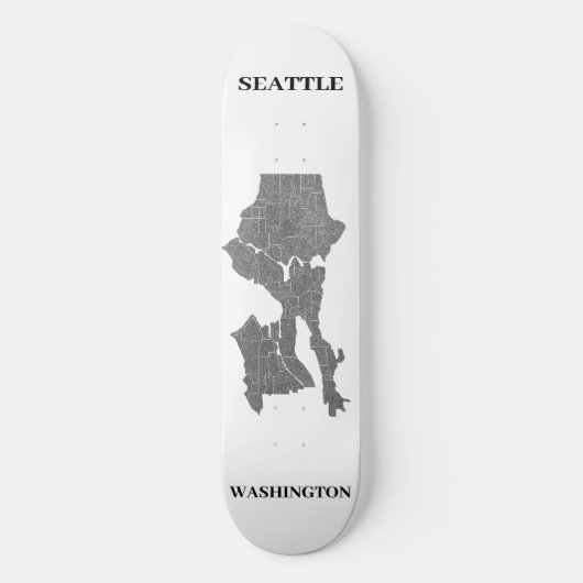 Seattle, Washington Map Art Persoonlijk Skateboard (Voorkant)