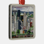 Seattle Washington Metalen Ornament (Rechts)