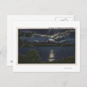 Seattle, Washington - Moonlit Uitzicht van Mt. Briefkaart (Voorkant / Achterkant)