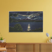 Seattle, Washington - Moonlit Uitzicht van Mt. Canvas Afdruk (Insitu (Woonkamer))
