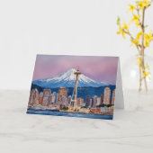 Seattle Washington Mount Rainier Waterverf Kaart (Gele Bloem)