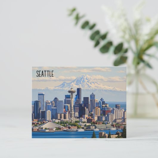Seattle Washington Mt Rainier Briefkaart (Staand voorkant)