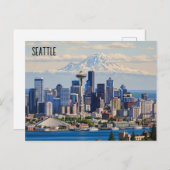 Seattle Washington Mt Rainier Briefkaart (Voorkant / Achterkant)