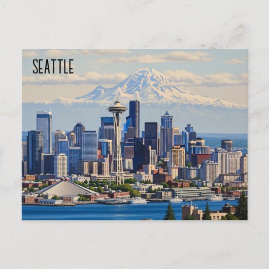 Seattle Washington Mt Rainier Briefkaart (Voorkant)
