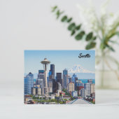 Seattle Washington Mt Rainier Briefkaart (Staand voorkant)