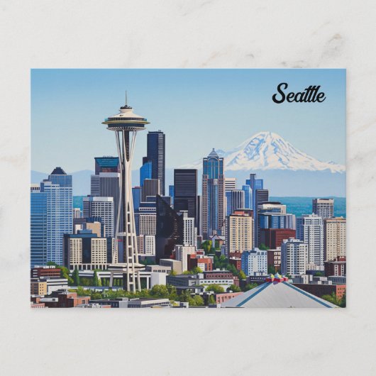 Seattle Washington Mt Rainier Briefkaart (Voorkant)