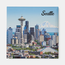 Seattle Washington Mt Rainier Magneet