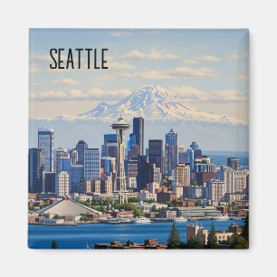 Seattle Washington Mt Rainier Magneet