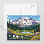 Seattle Washington Mt Rainier VS Briefkaart (Voorkant / Achterkant)