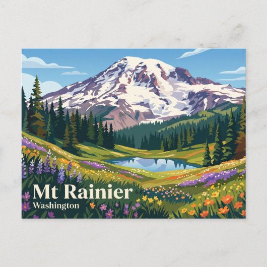 Seattle Washington Mt Rainier VS Briefkaart (Voorkant)