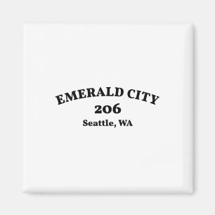 Seattle Washington Netnummer 206 Emerald City  Magneet