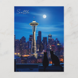 Seattle Washington Night Briefkaart