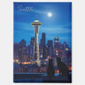 Seattle Washington Night Magneet (Voorkant)