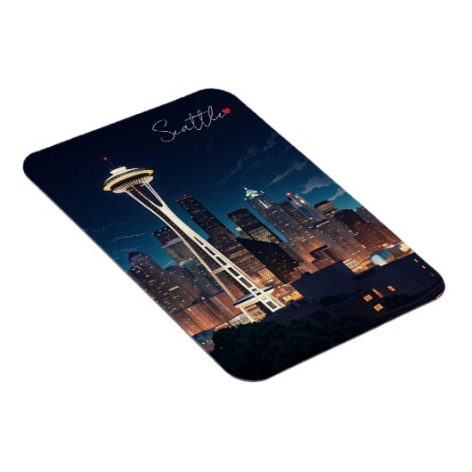 Seattle Washington Night Magneet (Rechterzijde)