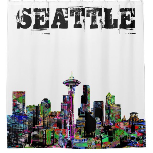 Seattle, Washington op graffiti Douchegordijn (Voorkant)