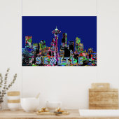 Seattle, Washington op graffiti Poster (Keuken)