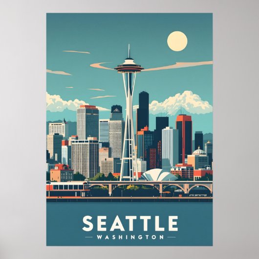 Seattle Washington Poster (Voorkant)