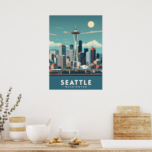 Seattle Washington Poster (Keuken)