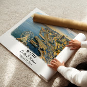 Seattle Washington Poster, Aquarel, Op Maat Poster