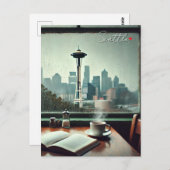 Seattle Washington Rain Love Koffie Briefkaart (Voorkant / Achterkant)