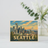 Seattle Washington Reis naar het verleden Briefkaart (Staand voorkant)