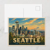 Seattle Washington Reis naar het verleden Briefkaart (Voorkant / Achterkant)