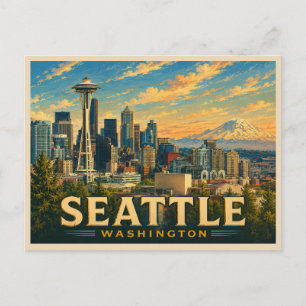Seattle Washington Reis naar het verleden Briefkaart