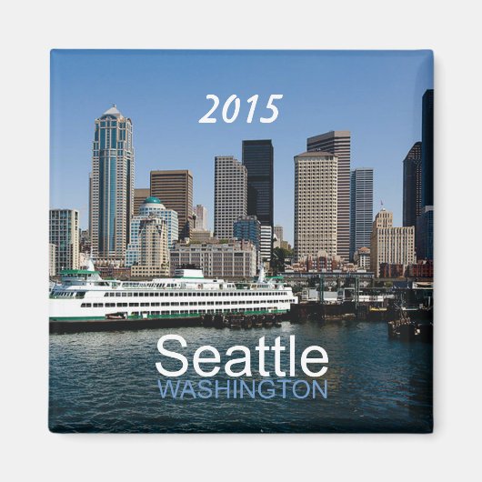 Seattle Washington Reizen Foto Souvenir Magnet (Voorkant)
