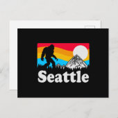 Seattle Washington Retro Bigfoot Briefkaart (Voorkant / Achterkant)