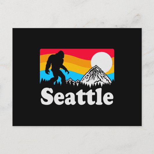 Seattle Washington Retro Bigfoot Briefkaart (Voorkant)