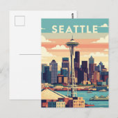 Seattle Washington Retro Briefkaart (Voorkant / Achterkant)