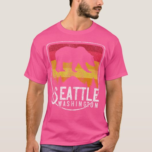 Seattle Washington Retro Hiking Outdoor Hike Camp T-shirt (Voorkant)