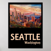 Seattle Washington Retro Revel Poster (Voorkant)