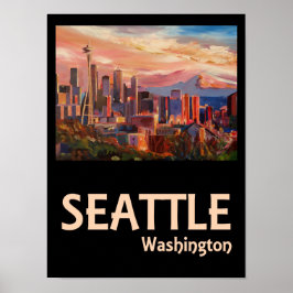 Seattle Washington Retro Revel Poster