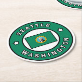 Seattle Washington Ronde Kartonnen Onderzetter (Gebogen)