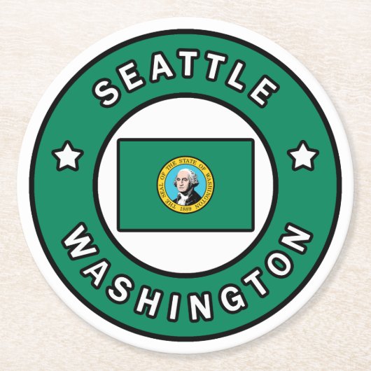 Seattle Washington Ronde Kartonnen Onderzetter (Voorkant)