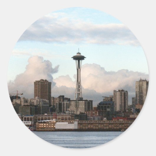 Seattle Washington Ronde Sticker (Voorkant)