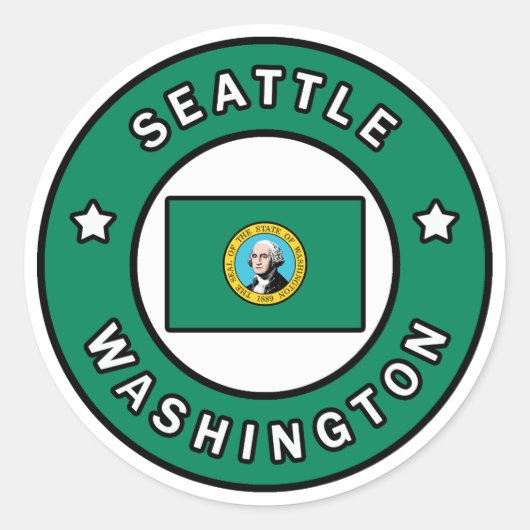 Seattle Washington Ronde Sticker (Voorkant)