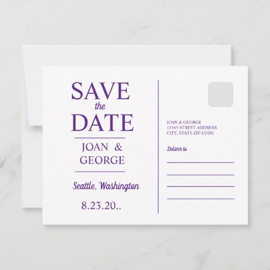 Seattle, Washington, Save The Date (Achterkant)