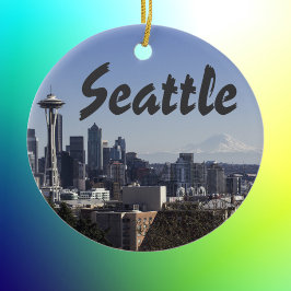 Seattle Washington scene Keramisch Ornament