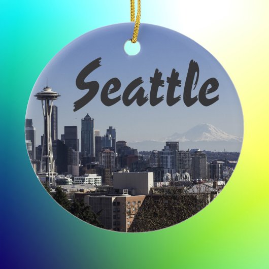 Seattle Washington scene Keramisch Ornament