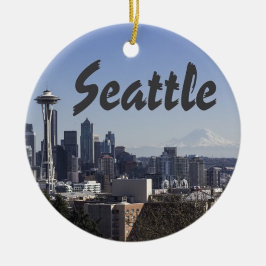 Seattle Washington scene Keramisch Ornament (Voorkant)