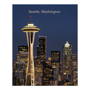 Seattle, Washington schilderachtig uitzicht Perfect Poster
