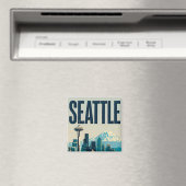 🌲 Seattle Washington Silhouet Magneet (Insitu (Vaatwasser))