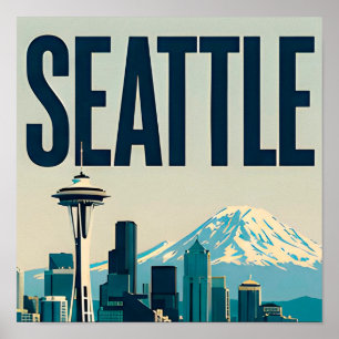 🌲 Seattle Washington Silhouet Poster