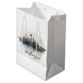 Seattle, Washington Silhouette Medium Cadeauzakje (Voorkant Gekanteld)